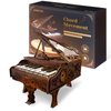 3D Wooden Puzzles for Adults, 236pcs Playable Piano Model Kit 1:20 Scale Building Puzzles Wooden Music Box, Mechanical 3D Puzzles Musical Instrument, Creative Finger Piano Desk Decor Unique Gift