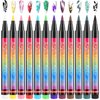 Amaxiu 12 Colors Nail Art Pens Set, Waterproof Nail Polish Pens Quick Dry Acrylic Nail Art Painting Pen with Soft Bristles Pen Nib Nail Graffiti Dotting Drawing Pen Liner Brush for Nail Design Beauty