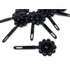 Tara Girls Super Cute Self Hinge Plastic Mulit Design Hair Barrettes Selection. 18 pc N.Sunflower(Black). Flower size 1.25 inch * 1.25 inch