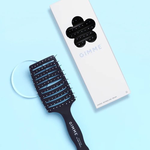 Gimme Beauty - Vented Hair Brush - Damage-Free Detangling Hair Brush with Ergonomic Handle, Hair Static Control & Heat Resistant Nylon Bristles - Wet and Dry Hair Brush for Quick Drying + Styling
