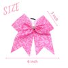 Breast Cancer Awareness Cheer Bows Pink Ribbon Rhinestones Cheerleaders Hair Bow Tie with Elastic Bands Ponytail Holder Hair Accessories for Women Girls