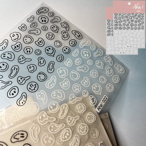Graffiti Fun Nail Art Stickers Decals Abstract Twisted Face Nail Art Sticker 3D Self Adhesive DIY Design Fashion Trend Glamour Decoration Accessories for Ladies Girls Kids (2 Sheets)