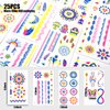 Koogel 25 Sheets Glow in Dark Temporary Tattoos, 160PCS Glow Tattoo Stickers Waterproof UV Neon Face Tattoos for Boys Girls Women Men Party Supplies