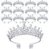 Loetere 12 Pcs Crystal Tiara and Princess Crown with Comb Crown Rhinestone Women Girls Tiara Headpiece Queen Hair Accessories for Birthday Party Wedding Prom Halloween Cosplay Costume(Silver, Silver)