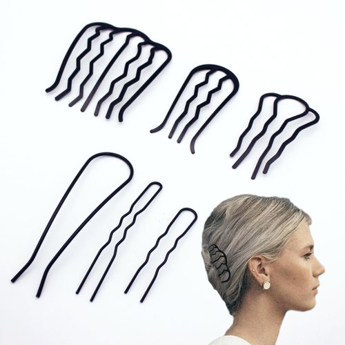 6 Piece Hair Combs Metal Hair Accessories U-Shaped Hair Fork Clip French Twist Hair Pin Stick for Updo Bun Vintage Hairstyle Hair Accessories for Women