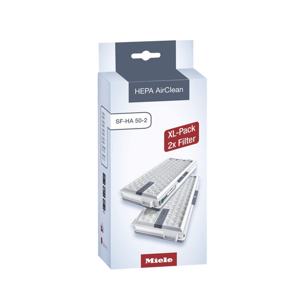 Miele HEPA AirClean SFHA50-2 Vacuum Filter, 12 Month Lifespan, With TimeStrip Filter Change Indicator - XL Pack For 2 Years of Clean Air
