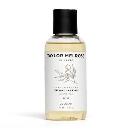 Taylor Melrose Rose + Coconut Invigorating Facial Cleanser 4 fl oz- Cruelty-Free, Vitamin E, Pro-Vitamin B5, Biotin, Tea Tree Oil, Peppermint, Caffeine, Vegan, For All Skin Types