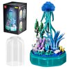 Sea Creature Collections Jellyfish Building Sets with Seaweed and Coral, 10101 Sea Animal Building Kits for Adults and Kid Boys Girls 8 9 10, 405 PCS Natural Style Ocean STEM Toy Music Box with Lights