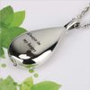 wskvoker Teardrop Cremation Urn Necklace for Ashes ，Urn Jewelry for Women Men Refillable stainless steel waterproof multi-functional souvenir decorated pendant necklace