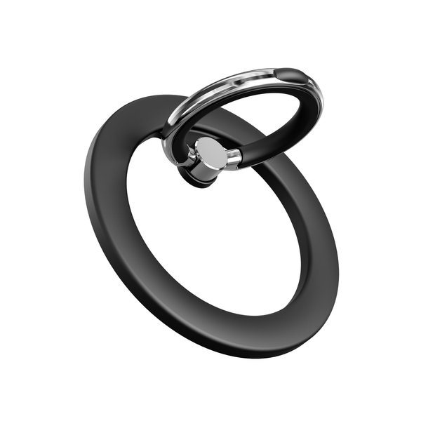 Macaron Magnetic Phone Ring Holder Finger Kickstand, Mount Grip Stand Compatible with Magsafe iPhone 12/13/14/15, Plus/Pro/Pro Max and Other Phones, Devices Use with Iron Ring, (Black)