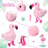 Jexine 9 Pieces Mini Stuffed Plush Toys Plush Stuffed Doll Cute Small Stuffed Animal Toy Hanging Ornaments Party Supplies Favors for Gifts Hawaiian Summer Beach Luau Party 5 Inch(Flamingo)