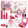 Woumserta Girl Gifts Basic Pretend Makeup for Little Girls, Play Makeup for Kids 3-5, Fake Makeup Set Toys for 3 4 5 6 7 Year Old Girls, Toddler Makeup Kit with Fake Make up Toys Birthday Gifts