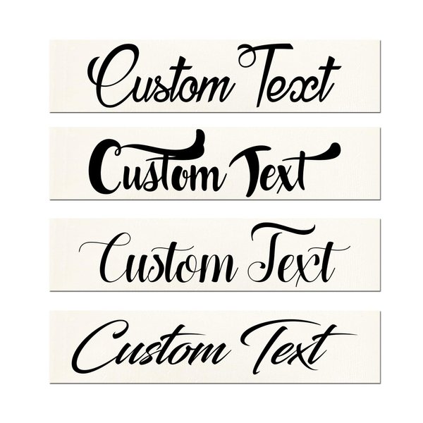 Custom Personalized Text Lettering Vinyl Decal Label Window Sign Sticker | Script Italics Handwritten Cursive