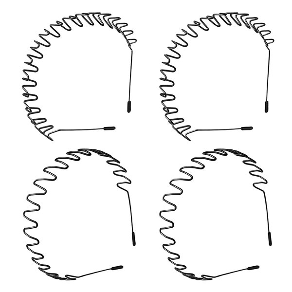 ZHUNBABA 2 PCS Metal Headbands Unisex Metal Hairband Non Slip Wire Headband Wavy Flexible Metal Hair Band Elastic Metal Headband for Men and Women Hair Hoop for Home Outdoor Sport and Yoga