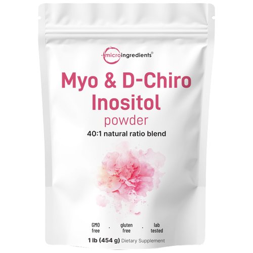 Micro Ingredients Myo-Inositol & D-Chiro Inositol Powder, 1lb | Hormonal Balance & Ovarian Health Support | 40:1 Ideal Ratio Inositol Supplement for Women | Non-GMO, Vegan, Filler-Free (221 Servings)