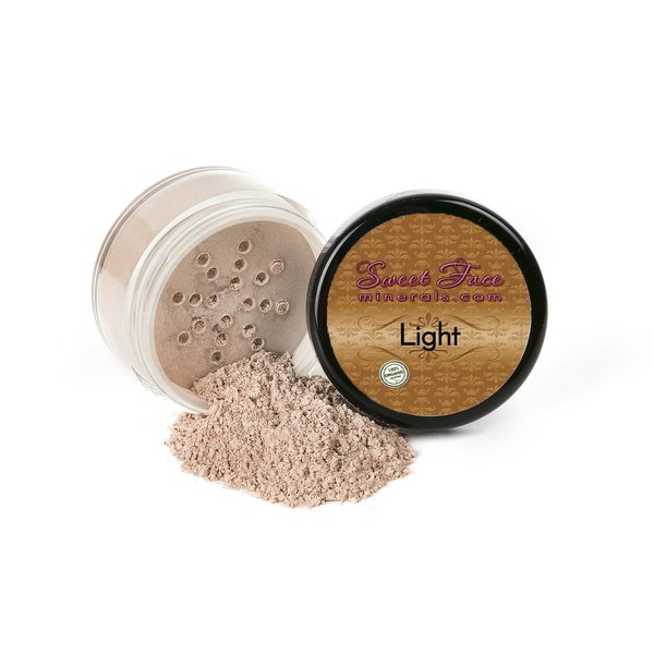 Sweet Face Minerals (Light Shade) (5gm Jar) FOUNDATION Mineral Makeup with SPF 18+, Full Coverage Matte Loose Powder, Bare Face Cosmetics