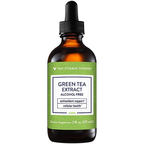 The Vitamin Shoppe Organic Green Tea Extract 1,000MG, Antioxidant Supplement That Supports Cellular & Cardiovascular Health, Mix's Well with Water (2 Fluid Ounces Liquid)