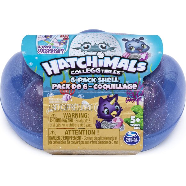 Hatchimals CollEGGtibles, Mermal Magic 6 Pack Shell Carrying Case with Season 5 CollEGGtibles, for Kids Aged 5 and Up (Color May Vary)