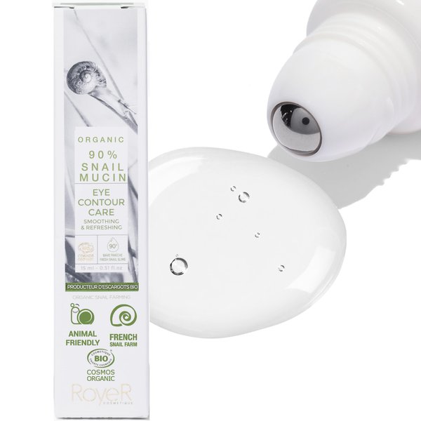 RoyeR Cosmetique 100% Pure Snail Mucin Eye Cream, Certified Organic & Cruelty Free, Made In France. Natural Luxury Eye Cream, .50 oz.
