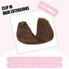 Clip in Hair Extensions Real Human Hair, SURNEL Chocolate Brown Real Human Hair Extensions Clip in Straight Remy Hair Extensions 140g 7pcs 14 Inch Hair(#4-14'')