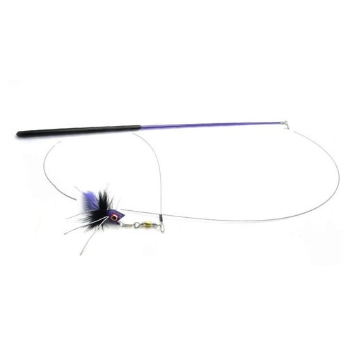 Kats'N Us Cat Toy Teaser Wand with Bugsy Bug Fly KatFly Teaser - Purple