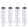 Frienda Large Plastic Syringe 4 Pack Measuring Syringe Tools Dispensing Multiple Uses(60 ml)