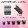 Lash Clusters DIY Eyelash Extensions 96 Clusters Lashes D Curl 0.07 Natural Individual Lash Extensions Mixed Tray False Eyelashes Soft & Strong Thin Band DIY at Home (F32-0.07D, 8-16mm)