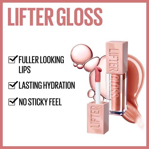 Maybelline New York Maybelline Lifter Gloss Lip Gloss Makeup With Hyaluronic Acid, Opal, 0.18 Fl. Ounce, 012 Opal, 0.18 fluid_ounces (Pack of 2)