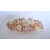 Rose gold white flower crystal pearl hair clip bridal clip barrette