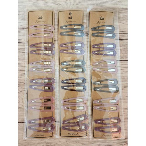 Generic 12 Pack Pastel 2.5 Inch Barrettes Women Metal Snap Hair Clips Accessories