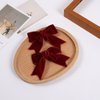 Dark Red Velvet Ribbon Hair Bow Clips 3" Cute Valentines Alligator Barrettes Pins Bowknot Decor Accessory Small for Little Teen Toddler Baby Girls Kids Women Christmas Gift