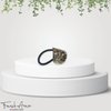 French Amie Curve Oval Onyx Celluloid Handmade Ponytail Elastic Hair Tie for Women and Girls