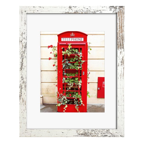 SESEAT 11x14 Picture Frame Distressed White, Display Pictures 8x10 with Mat or 11x14 without Mat,Photo Frames Wall Gallery, 1 Pack