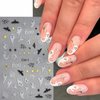 Shiny Crystal Spider Nail Stickers for Nail Art 6 Sheets Halloween Nail Decals 3D Self-Adhesive Spider Web Spider Ghost Bat Halloween Nail Art Stickers DIY Manicure Decoration Supplies for Women Girls