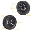 4Pcs 12mm Hex RC Wheels Tires Height 2.99 inch (76mm) for 1/10 On Road and 1/14 1/16 1/18 Scale Models Cars Truck Buggy with Foam Inserts