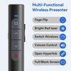 Presentation Clicker Wireless Presenter Remote, PowerPoint Clicker Computer Clicker with Red Light, Clickers for PowerPoint Presentations Slide Advancer with Volume Control for Mac/Laptop/Computer