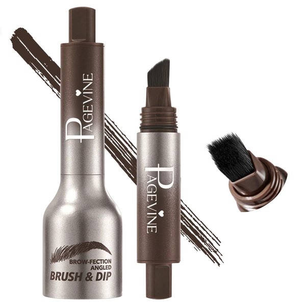 Liquid Eyebrow Brush, Brow-Fection Angled Brush & Dip-Chocolate, Long Lasting Waterproof Brow Pen, Smudge Proof Eyebrow Pencils, Creates Natural Looking Brows Effortlessly (Chocolate)
