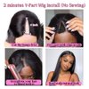 Dixtefo V Part Wigs Human Hair No Leave Out Lace Front Wigs Upgrade U Part Wigs V Shape Wigs Brazilian Virgin Straight Human Hair Wigs for Women 180% Density Natural Black 18Inch