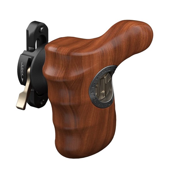 Tilta Advanced Side Wooden Handle | Black Walnut Wood & Aluminum Alloy Build | Quick Release Button TA-AWH8-L-B (VIII - NATO Rail - Left)