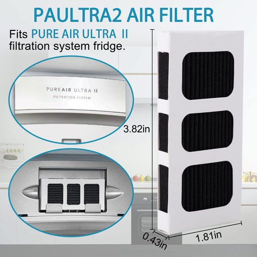 SEISSO Paultra2 Refrigerator Air Filter Replacement for Frigidaire Pure Air Ultra II, ELPAULTRA2 Air Filter for Electrolux Pure Advantage ULTRA II, Carbon Activated Air Filter Absorb Odor, 6 Filter