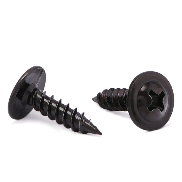#8 x 5/8" Wood Screw 100Pcs Alloy Steel Standard Thread Truss Head Fast Self Tapping Black Oxide by SG TZH