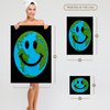 3dRose 22x30 Bath Hand Pool Towel - Happy World Planet Earth Smiling Face - Globe Earth Day - Smilie for Peace Eco Friendly Green Symbol Smiley Face Collection