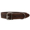 Genuine Leather Studded Dog Collar, Brown, 1" Wide. Fits 13"-17.5" Neck Size