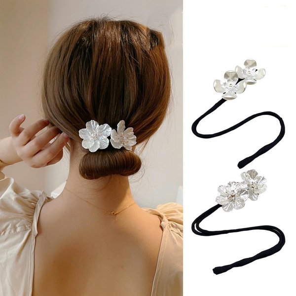 2Pcs Hair Bun Shining Flowers Deft Bun Ball Hair Clip,Hair Bun Deft Bun for Hair Twister,Tie Dye Deft Bun Hair Bun for Long Thick Hair Accessories for Women Girls Bun and Crown Shapers