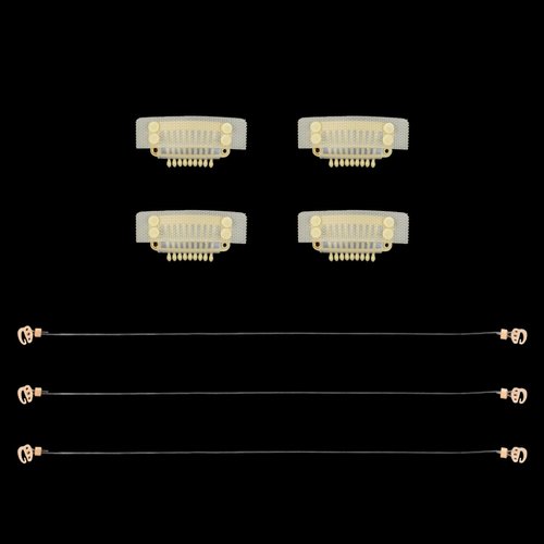 3 Pcs Invisible Elastic Wire Fishing Line with 4 Pcs Stickable Wig Clips for Hair Extensions (Blonde)