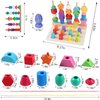 JYCHX Montessori Wooden Bead Sorting Toy Set with Fishing, Stacking Blocks, Beads and Matching Shape Stackers for 3 4 5 + Years Old Boys/Girls STEM Preschool Learning Toys for Gifts
