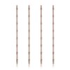 Viski Stainless Cocktail Straws - Reusable Copper Straws - Eco-Friendly Bamboo Finish Metal Drinking Straws 9.5 Inch, Set of 4