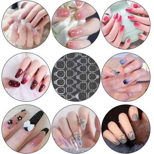 20 Sheets Double Sided Glue Sticker for Fake Nail Sticky Tabs Super Waterproof Breathable Flexible Adhesive Jelly Gel Press on Nails Transparent Double-Sided Acrylic Manicure Tape for False Nail Tips