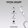 Premium Manicure Scissors Curved Nail Scissors for Cuticles, Eyebrow /Eyelashes, Mustache and Beard, Small Beauty Scissors for Men and Women 3.6''