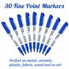 Shuttle Art Permanent Markers, 30 Pack Blue Permanent Marker set,Fine Point, Works on Plastic,Wood,Stone,Metal and Glass for Doodling, Marking…